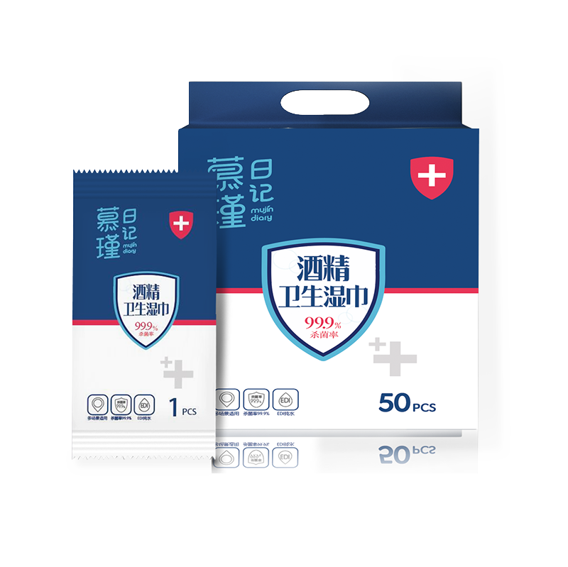 Salviettine umidificate igienizzanti con alcol premium confezionate singolarmente con efficacia anti-germe al 99,9%